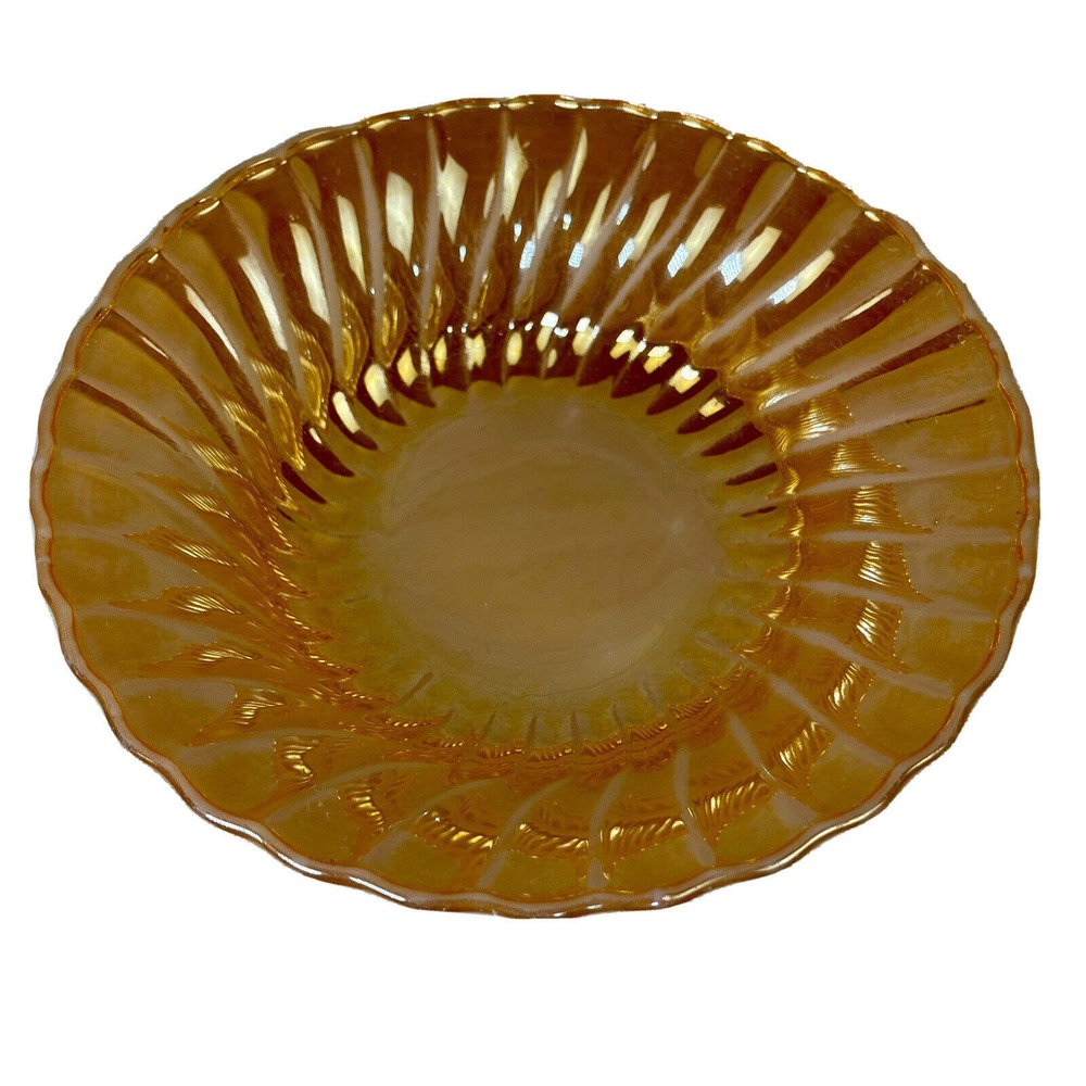 Vintage FireKing Ovenproof Peach Luster Serving Bowl Anchor Hocking 8.5" Round